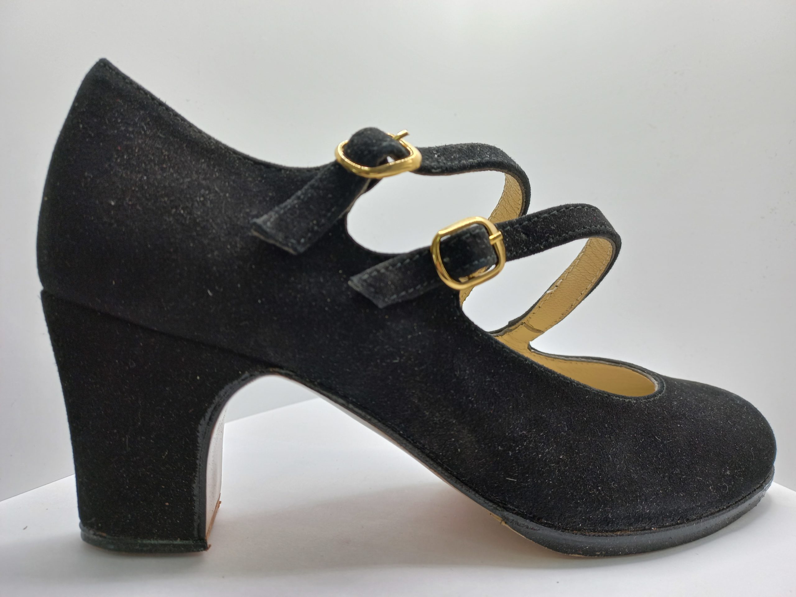 Zapatos de flamenco profesionales Ángela, en ante negro