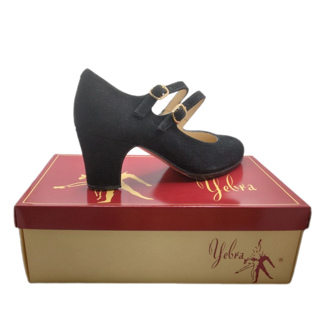 Zapatos de flamenco profesionales Ángela, en ante negro