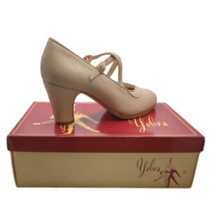 Zapatos de flamenco profesionales Ana piel maquillaje tacón alto