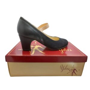 Zapatos de flamenco profesionales María. De ante y piel de primera calidad. Tacón normal (6,5cms)