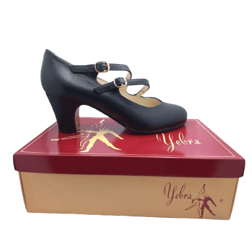 Zapatos de flamenco profesionales Ángela piel negro