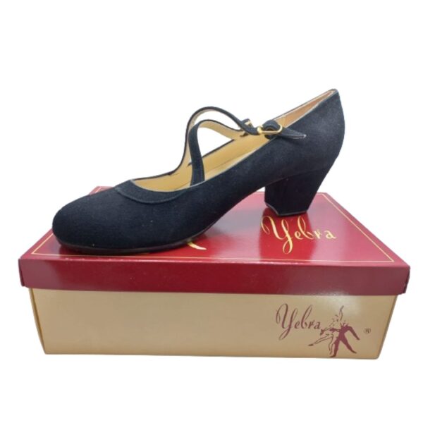 Zapatos de flamenco profesionales Ana En ante. Color negro. Tacón cubano (6cm)