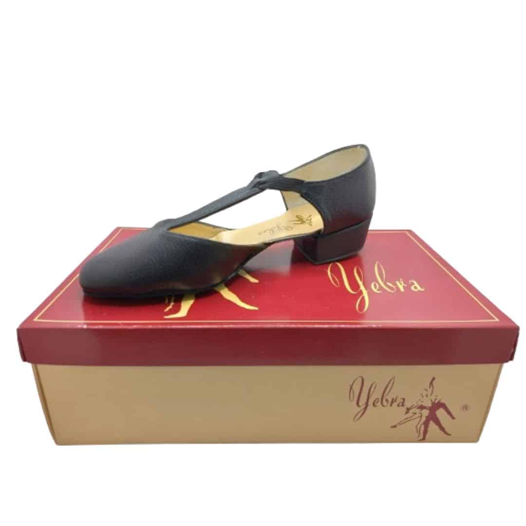 Zapatos para baile de profesor/a profesionales. En piel, con suela serraje y tacón de 2cm. Color negro