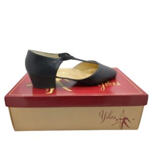 Zapatos para baile de profesor/a profesionales. En piel, con suela serraje y tacón de 2cm. Color negro