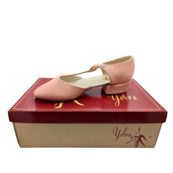 Zapatos para baile de profesor/a profesionales. En piel, con suela serraje y tacón de 2cm. Color rosa