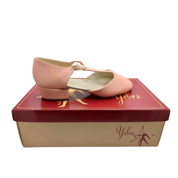 Zapatos para baile de profesor/a profesionales. En piel, con suela serraje y tacón de 2cm. Color rosa