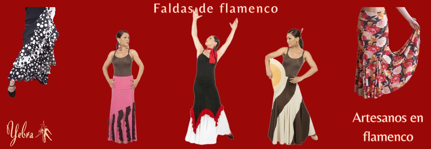 Faldas de flamenco para ensayo, profesional, de vuelo, entalladas, niña y mujer.